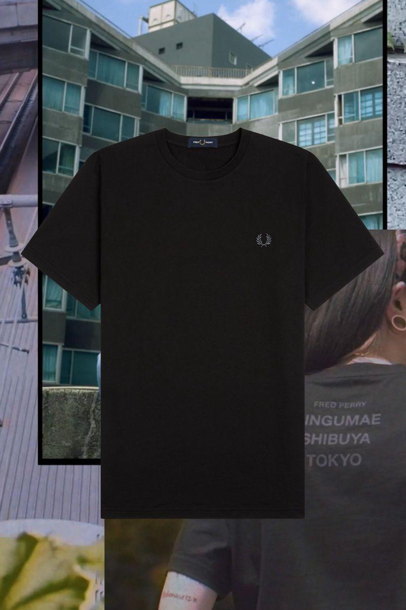 Black Fred Perry Tokyo Ringer Men's T Shirts | PH 1787HAPK